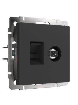Розетка Werkel TV/RJ-45 6 кат черный матовый W1181308 4690389174483