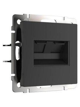 Розетка Werkel двойная Ethernet RJ-45 черный матовый W1182208 4690389157004