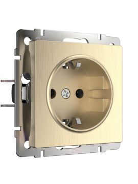 Розетка с заземлением и шторками Werkel шампань рифленый W1171110 4690389159756