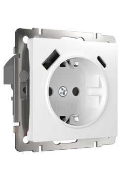 Розетка с быстрой зарядкой USB Type A+С белая W1171701 4690389176418