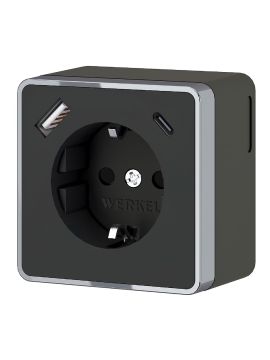 Розетка с заземлением, шторками и USB тип A+C Werkel Gallant W5071735 4690389179655 a057702