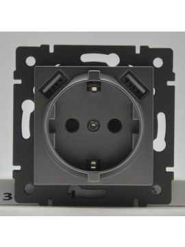 Механизм розетки с USB зарядкой Arlight SCT-MUAA-PL-GD-V (250V, 16A) 049821