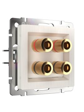 Акустическая розетка Werkel х4 перламутровый рифленый WL13-AUDIOx4 4690389124273