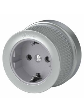 Розетка Werkel с заземлением Ретро матовый хром WL19-10-01 4690389143434