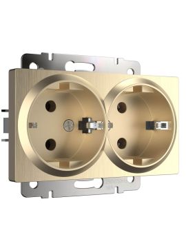 Розетка двойная Werkel шампань рифленый W1172010 4690389160585