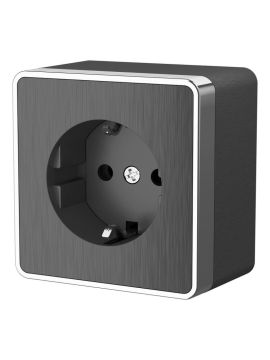 Розетка с заземлением Werkel Gallant графит рифленый W5071004 4690389164484