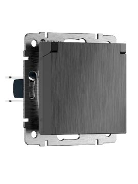 Розетка с защитной крышкой и шторками Werkel W1171204 4690389213076 a069599