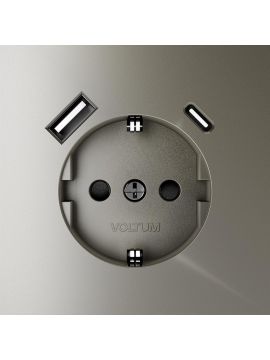 Розетка с USB, A+C Voltum S70 VLS040504