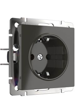 Розетка с заземлением и шторками Werkel серо-коричневый W1171107 4690389161308