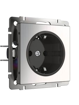 Розетка с заземлением Werkel глянцевый никель W1171002 4690389157950