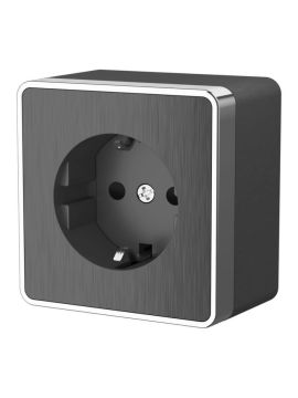 Розетка с заземлением и шторками Werkel Gallant графит рифленый W5071104 4690389164545