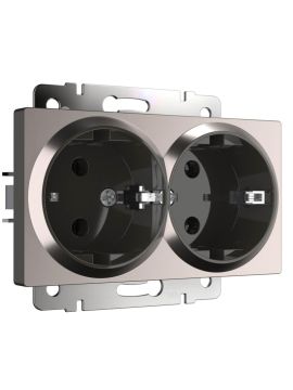 Розетка двойная с заземлением Werkel глянцевый никель W1172002 4690389158094