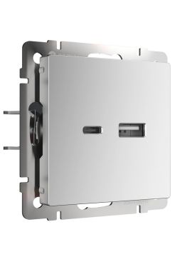 Розетка USB Werkel тип A+С серебряный W1171806 4690389171383