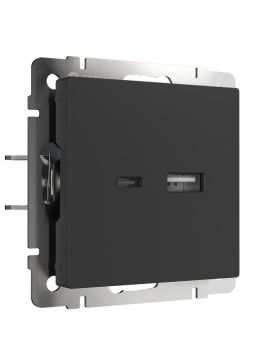 Розетка USB Werkel тип A+С черный матовый W1171808 4690389171390