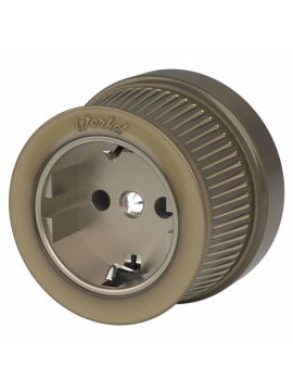 Розетка Werkel с заземлением и шторками Ретро бронзовый WL19-10-02 4690389143380