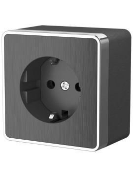 Розетка с заземлением Werkel Gallant графит рифленый WL15-02-01 4690389128226