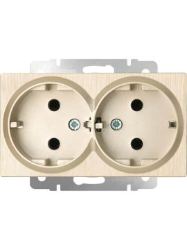 Розетка двойная Werkel шампань рифленый WL10-SKG-02-IP20 4690389131301