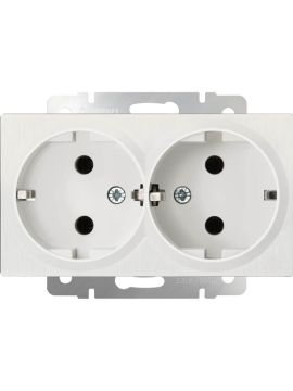 Розетка двойная Werkel перламутровый рифленый WL13-SKG-02-IP20 4690389131295