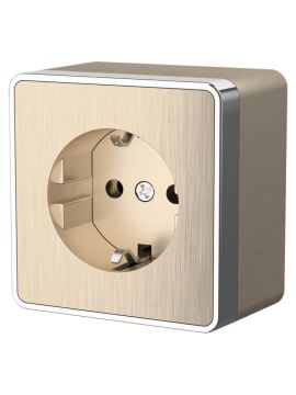 Розетка с заземлением Werkel Gallant шампань рифленый WL15-02-01 4690389129629