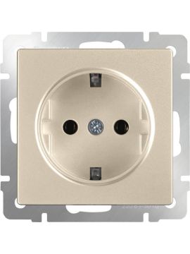 Розетка Werkel с заземлением шампань WL11-SKG-01-IP20 4690389124556