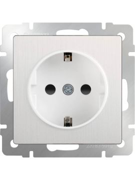 Розетка Werkel с заземлением перламутровый рифленый WL13-SKG-01-IP20 4690389124334