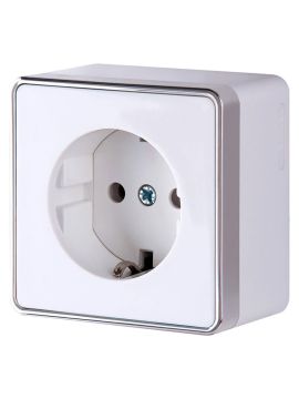 Розетка Werkel с заземлением Gallant белая WL15-02-01 4690389102080