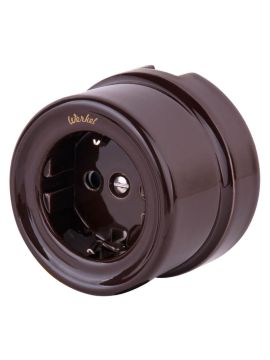Розетка Werkel с заземлением Retro коричневая WL18-03-01 4690389100710