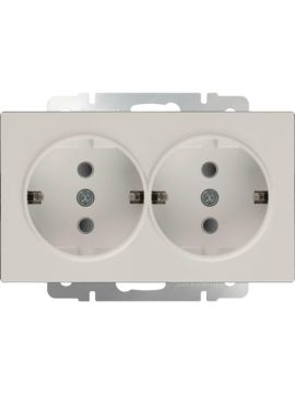 Розетка Werkel двойная с заземлением белая WL01-SKG-02-IP20 4690389073106