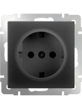 Розетка Werkel с заземлением черный матовый WL08-SKG-01-IP20 4690389054211