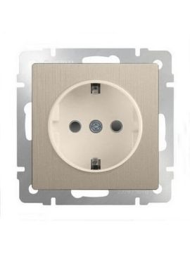 Розетка Werkel с заземлением шампань рифленая WL10-SKG-01-IP20 4690389085246