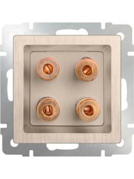 Акустическая розетка Werkel х4 шампань рифленая WL10-AUDIOx4 4690389085192