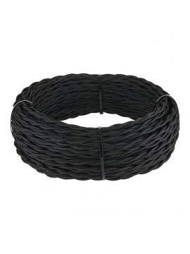 Ретро кабель Werkel витой двухжильный 2,5 мм черный W6452308 4690389165443