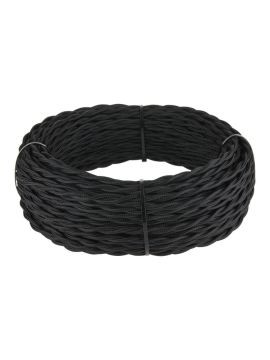 Ретро кабель Werkel витой трехжильный 2,5 мм черный W6453608 4690389165986