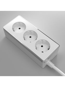 Удлинитель 3-х местный 3м Werkel Gallant белый/хром W6523601 4690389171314