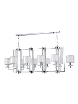 Подвесная люстра Crystal Lux NICOLAS SP10 L1300 NICKEL/WHITE