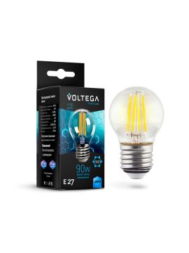 Лампа светодиодная филаментная Voltega E27 7W 4000K шар прозрачный VG10-G45E27cold9W-F 7139