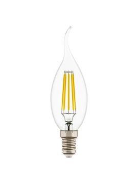 Лампа светодиодная филаментная Lightstar LED Filament Е14 6W 4000K свеча на ветру прозрачная 933604