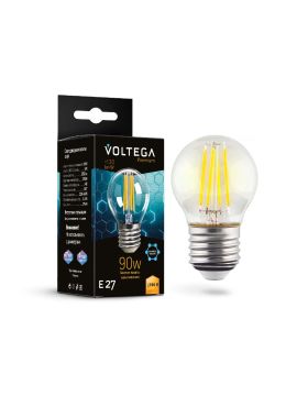 Лампа светодиодная филаментная Voltega E27 6W 2700K шар прозрачный 7223