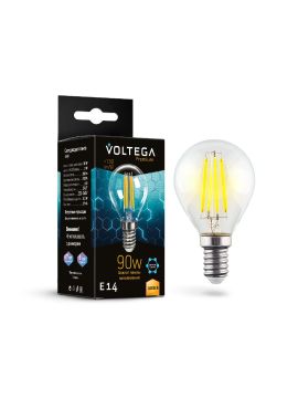 Лампа светодиодная филаментная Voltega E14 6W 3000K груша прозрачная 7222