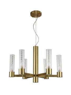 Подвесная люстра Crystal Lux OTONO SP6+1 BRASS/TRANSPARENTE