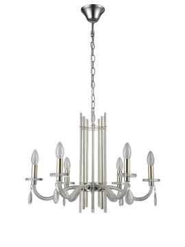 Подвесная люстра Crystal Lux AURELIO SP6 GOLD+CHROME/TRANSPARENT