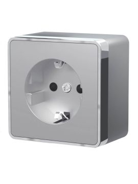 Розетка с заземлением Werkel Gallant серебряный W5071006 4690389167157