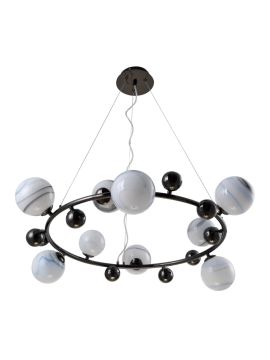 Подвесная люстра Crystal Lux Salvadore SALVADORE SP9H BLACK CHROMIUM