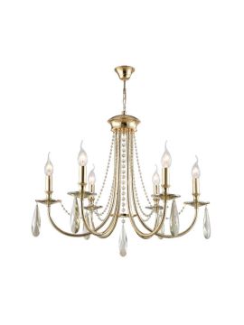Подвесная люстра Crystal Lux Victoria SP6 Gold/Amber