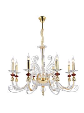 Подвесная люстра Crystal Lux Catarina SP8 Gold/Transparent-Cognac