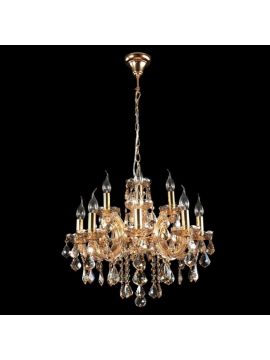Подвесная люстра Crystal Lux Ines SP8+4 Gold/Amber