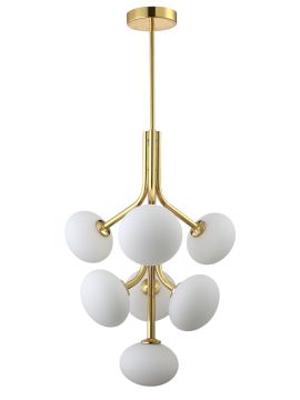 Люстра на штанге Crystal Lux ALICIA SP7 GOLD/WHITE