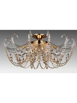 Потолочная люстра Crystal Lux Imperia PL6 Gold/Amber