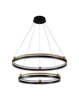 Подвесной светодиодный светильник Crystal Lux FERNANDO SP123W LED D600+800 BLACK/GOLD