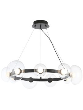 Подвесная люстра Crystal Lux BOSQUE SP9 BLACK/TRANSPARENT